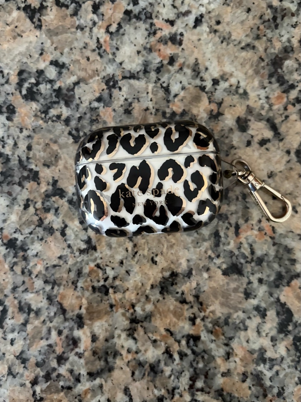 kate spade Leopard Print AirPods Pro Case - Black, White & Gold